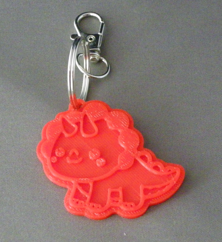 (image for) 3D Prints - Triceratops Sleutelhanger 2 - Rood (Red)