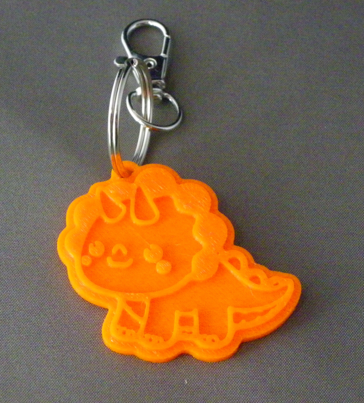 (image for) 3D Prints - Triceratops Sleutelhanger 2 - Zonnig Oranje (Sunny Orange)