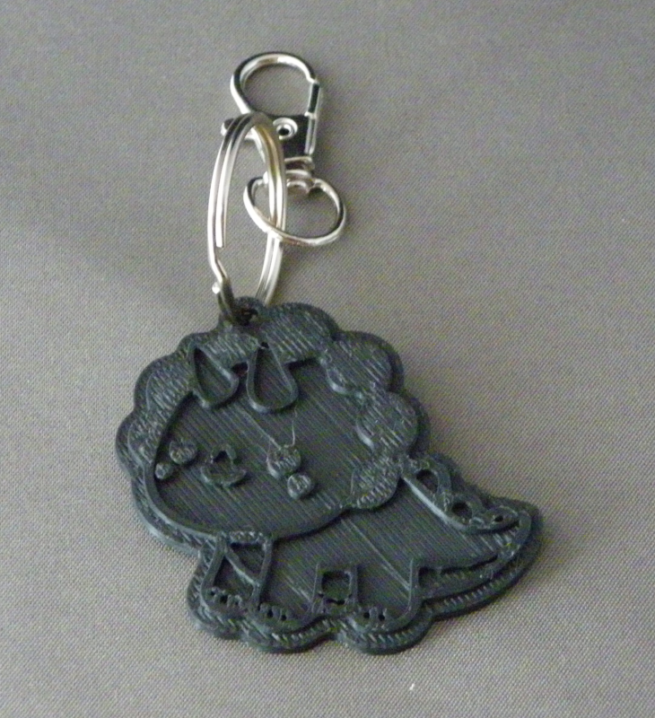 (image for) 3D Prints - Triceratops Sleutelhanger 2 - Zwart (Black)