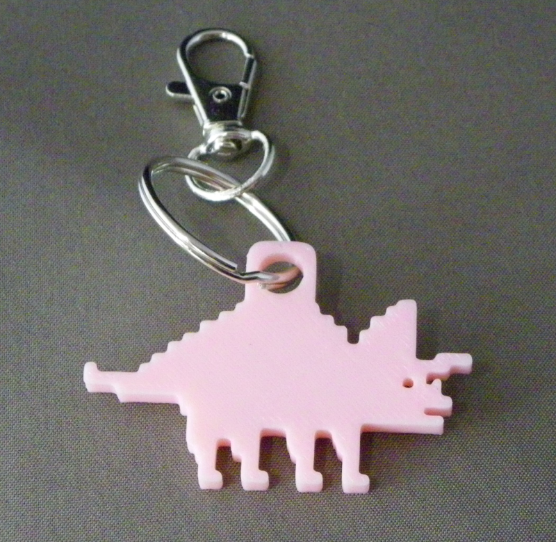 (image for) 3D Prints - Triceratops Sleutelhanger 3 - Kersenroze (Sakura Pink)