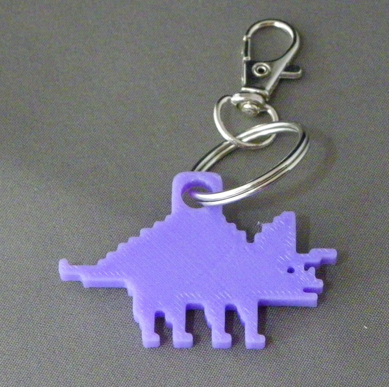 (image for) 3D Prints - Triceratops Sleutelhanger 3 - Paars (Purple)
