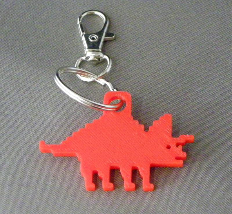 (image for) 3D Prints - Triceratops Sleutelhanger 3 - Rood (Red)