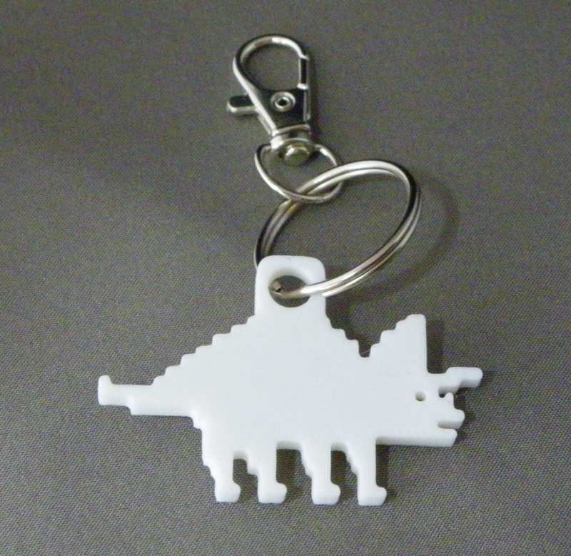 (image for) 3D Prints - Triceratops Sleutelhanger 3 - Wit (White)