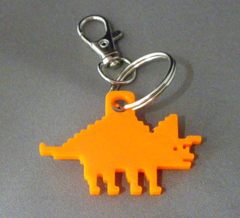 (image for) 3D Prints - Triceratops Sleutelhanger 3 - Zonnig Oranje (Sunny Orange)