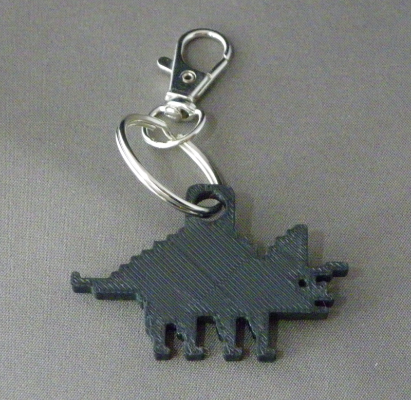 (image for) 3D Prints - Triceratops Sleutelhanger 3 - Zwart (Black)