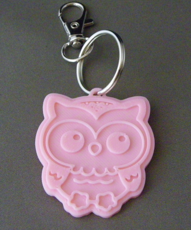 (image for) 3D Prints - Uil Sleutelhanger 2 - Kersenroze (Sakura Pink)