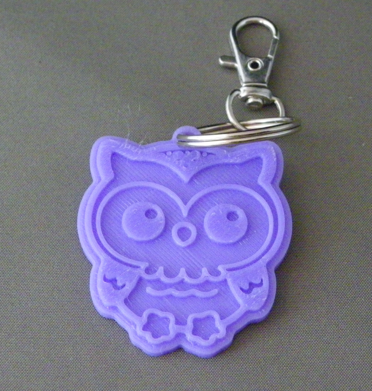 (image for) 3D Prints - Uil Sleutelhanger 2 - Paars (Purple)