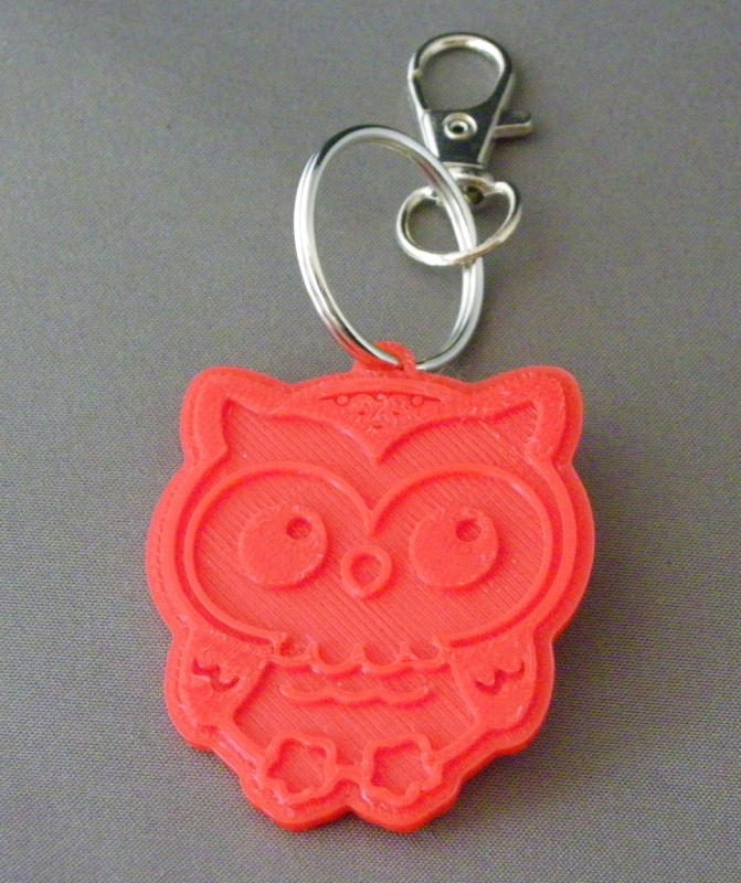 (image for) 3D Prints - Uil Sleutelhanger 2 - Rood (Red)