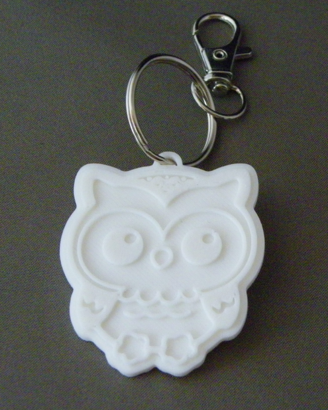 (image for) 3D Prints - Uil Sleutelhanger 2 - Wit (White)