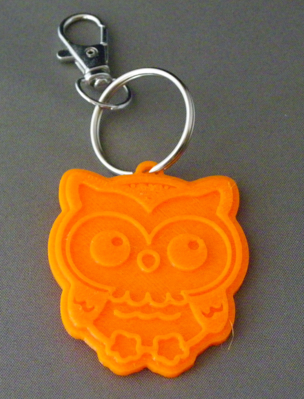 (image for) 3D Prints - Uil Sleutelhanger 2 - Zonnig Oranje (Sunny Orange)