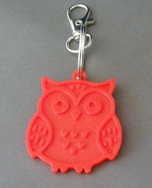 (image for) 3D Prints - Uil Sleutelhanger 3 - Rood (Red)