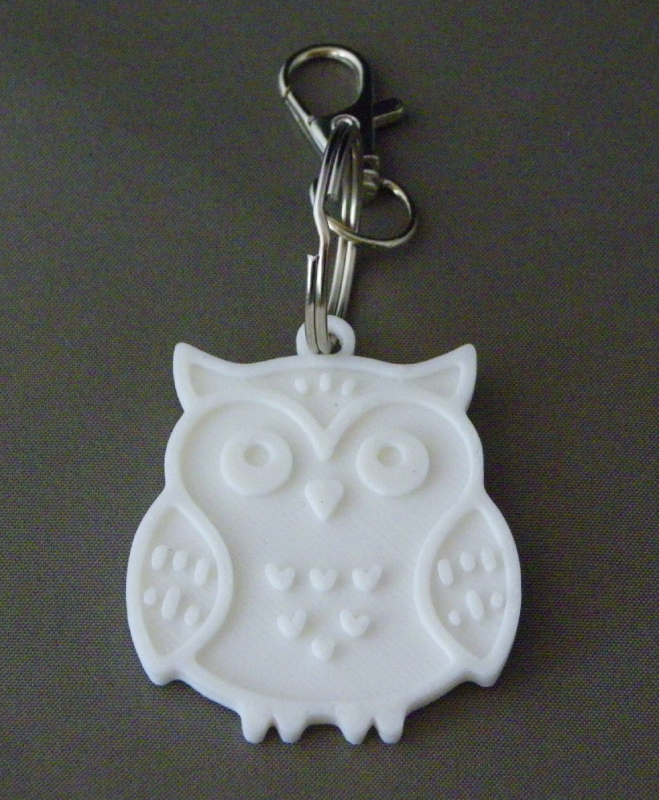 (image for) 3D Prints - Uil Sleutelhanger 3 - Wit (White)