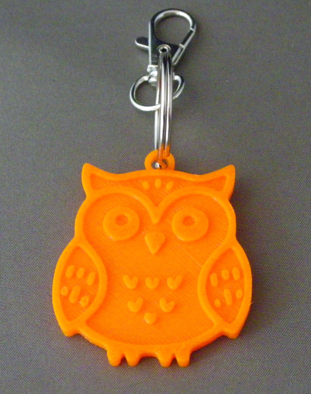 (image for) 3D Prints - Uil Sleutelhanger 3 - Zonnig Oranje (Sunny Orange)