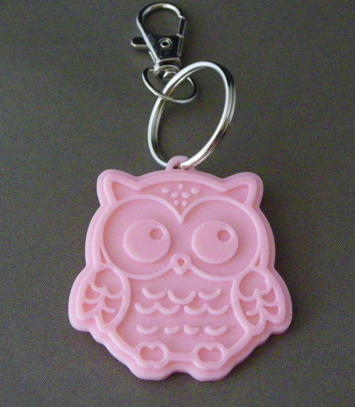 (image for) 3D Prints - Uil Sleutelhanger 4 - Kersenroze (Sakura Pink)