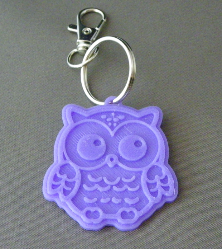 (image for) 3D Prints - Uil Sleutelhanger 4 - Paars (Purple)