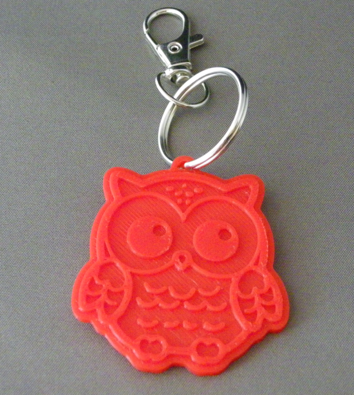 (image for) 3D Prints - Uil Sleutelhanger 4 - Rood (Red)