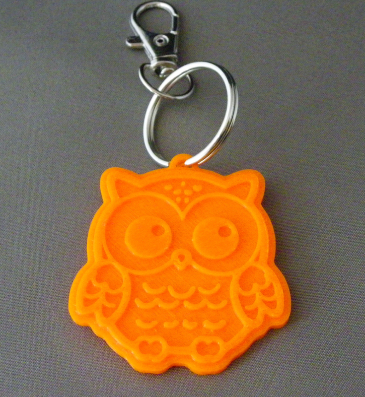(image for) 3D Prints - Uil Sleutelhanger 4 - Zonnig Oranje (Sunny Orange)