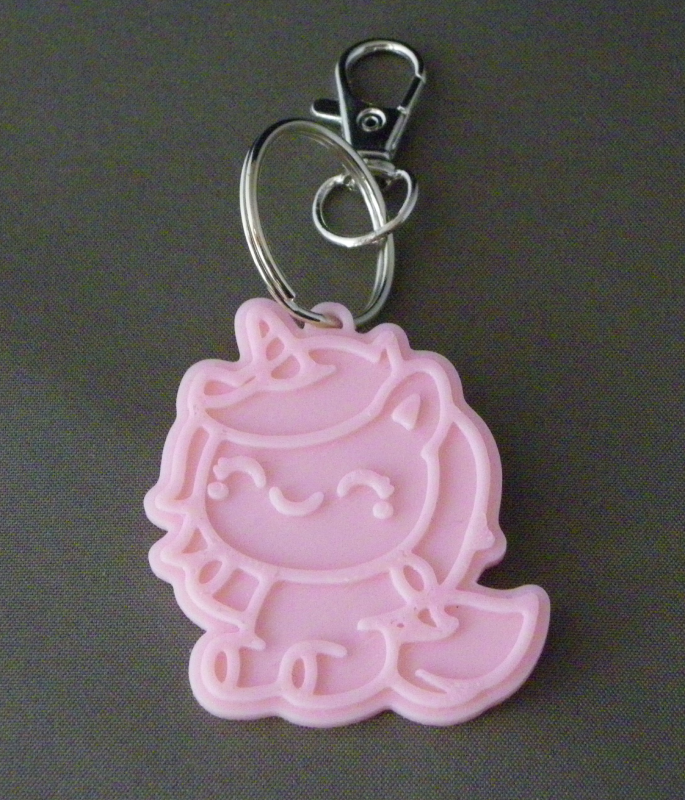 (image for) 3D Prints - Unicorn Sleutelhanger 2 - Kersenroze (Sakura Pink)