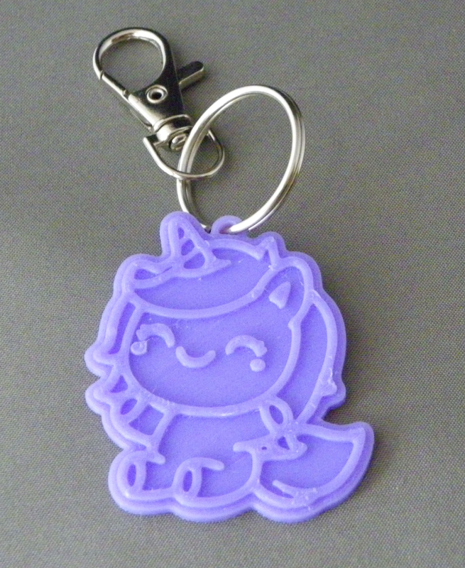 (image for) 3D Prints - Unicorn Sleutelhanger 2 - Paars (Purple)