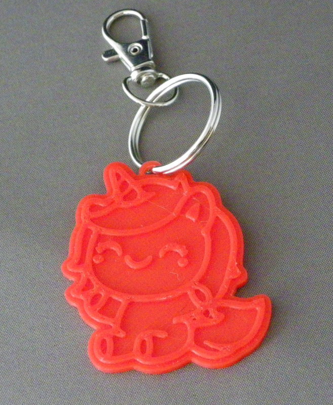 (image for) 3D Prints - Unicorn Sleutelhanger 2 - Rood (Red)