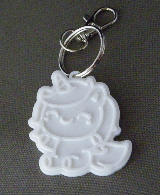 (image for) 3D Prints - Unicorn Sleutelhanger 2 - Wit (White)