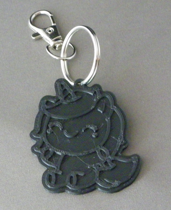 (image for) 3D Prints - Unicorn Sleutelhanger 2 - Zwart (Black)