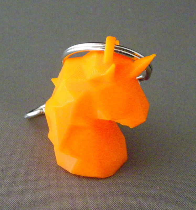 (image for) 3D Prints - Unicorn Sleutelhanger 3 - Zonnig Oranje (Sunny Orange)