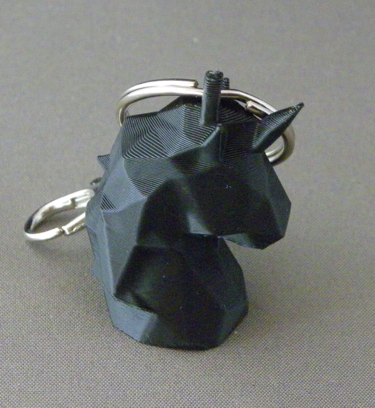 (image for) 3D Prints - Unicorn Sleutelhanger 3 - Zwart (Black)