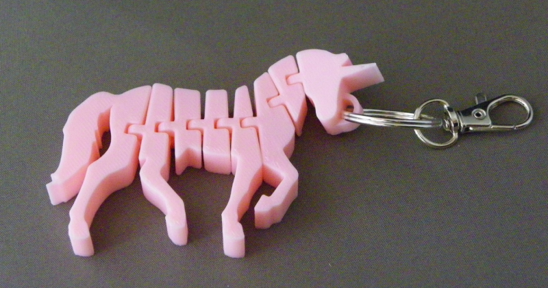 (image for) 3D Prints - Unicorn Sleutelhanger 4 - Kersenroze (Sakura Pink)