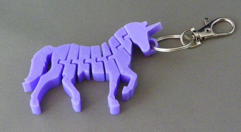 (image for) 3D Prints - Unicorn Sleutelhanger 4 - Paars (Purple)