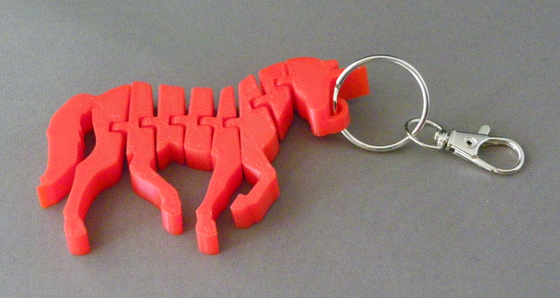 (image for) 3D Prints - Unicorn Sleutelhanger 4 - Rood (Red)