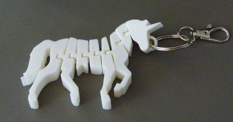 (image for) 3D Prints - Unicorn Sleutelhanger 4 - Wit (White)