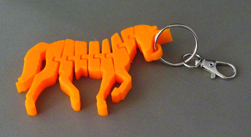 (image for) 3D Prints - Unicorn Sleutelhanger 4 - Zonnig Oranje (Sunny Orange)