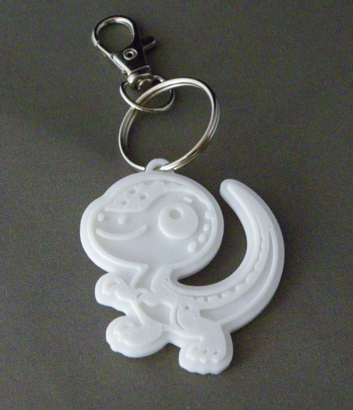 (image for) 3D Prints - Velociraptor Sleutelhanger 1 - Wit (White)