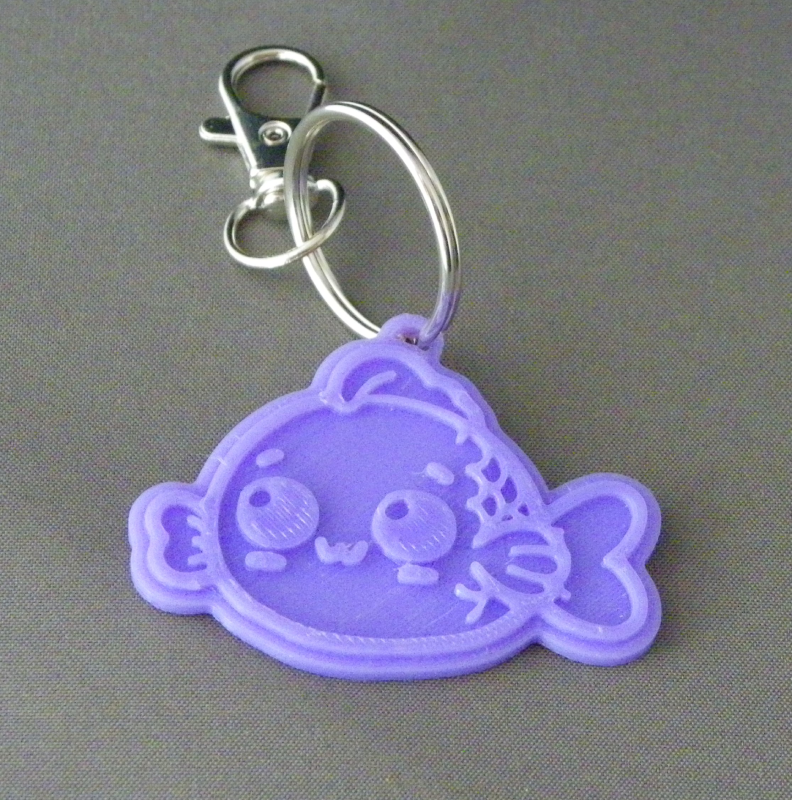 (image for) 3D Prints - Vis Sleutelhanger 1 - Paars (Purple)