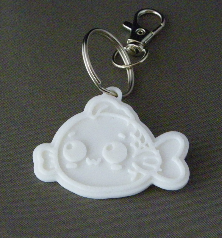 (image for) 3D Prints - Vis Sleutelhanger 1 - Wit (White)