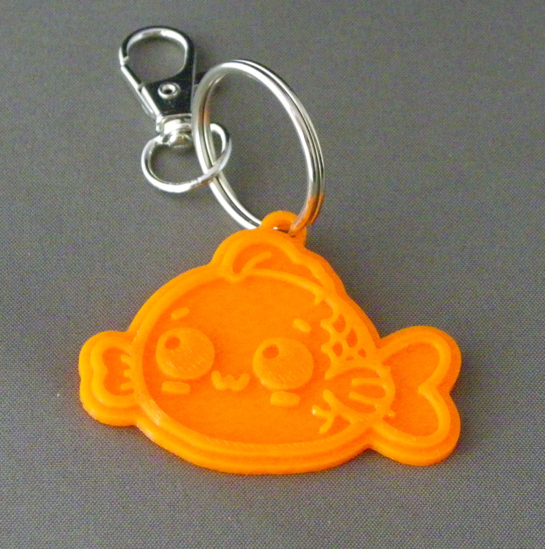 (image for) 3D Prints - Vis Sleutelhanger 1 - Zonnig Oranje (Sunny Orange)