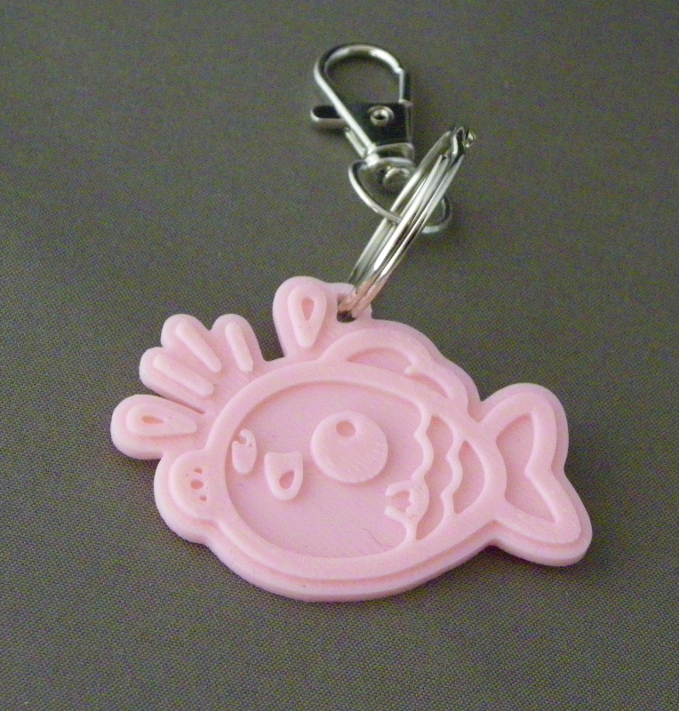 (image for) 3D Prints - Vis Sleutelhanger 2 - Kersenroze (Sakura Pink)