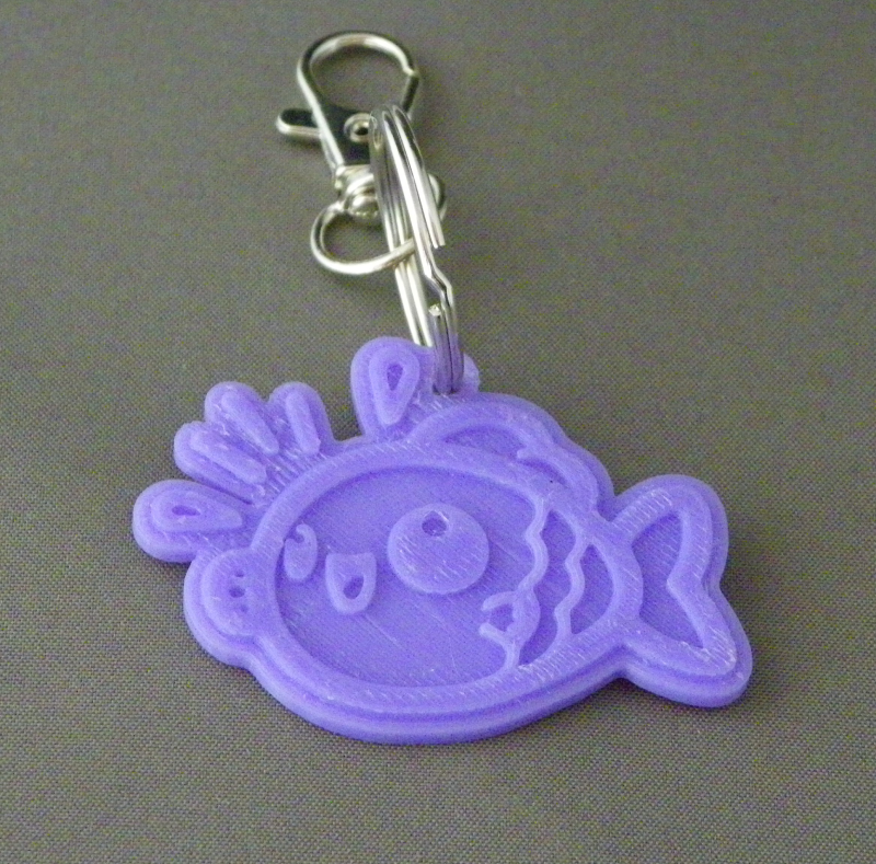 (image for) 3D Prints - Vis Sleutelhanger 2 - Paars (Purple)