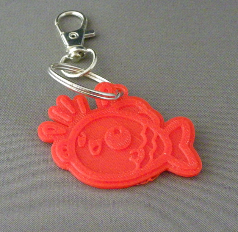 (image for) 3D Prints - Vis Sleutelhanger 2 - Rood (Red)