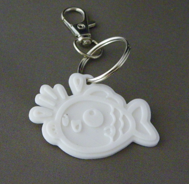 (image for) 3D Prints - Vis Sleutelhanger 2 - Wit (White)
