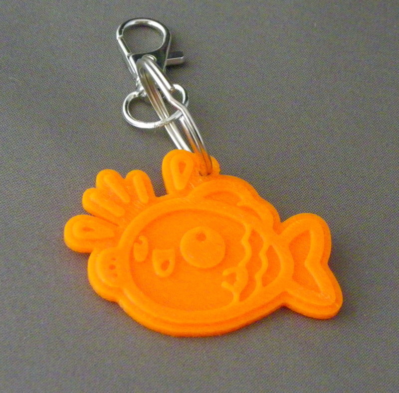 (image for) 3D Prints - Vis Sleutelhanger 2 - Zonnig Oranje (Sunny Orange)