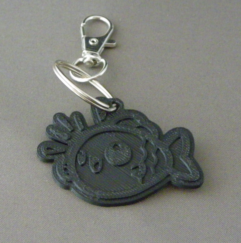 (image for) 3D Prints - Vis Sleutelhanger 2 - Zwart (Black)