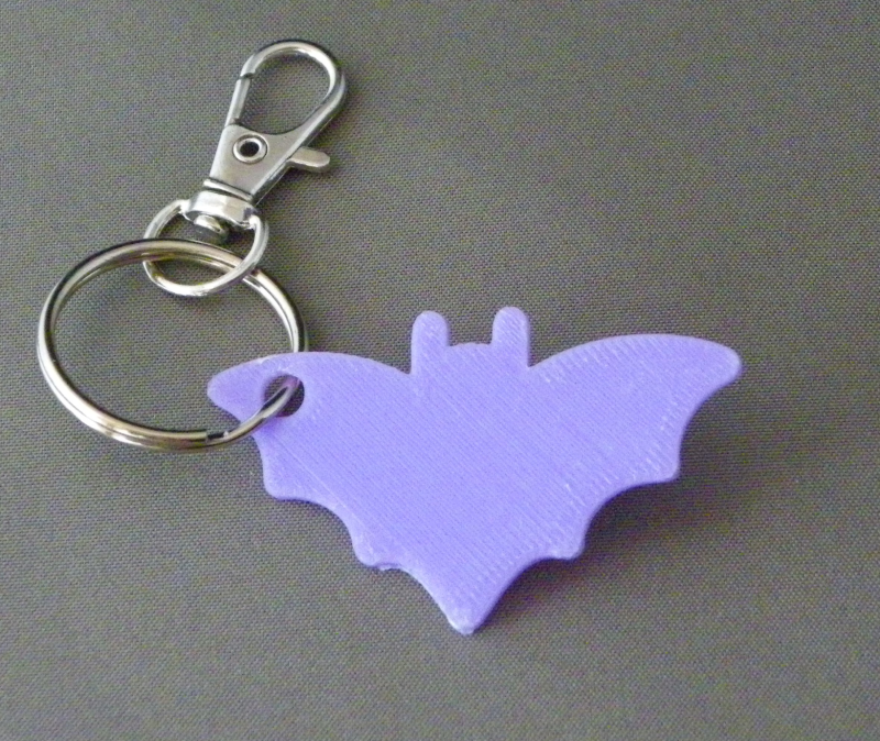 (image for) 3D Prints - Vleermuis Sleutelhanger 4 - Paars (Purple)