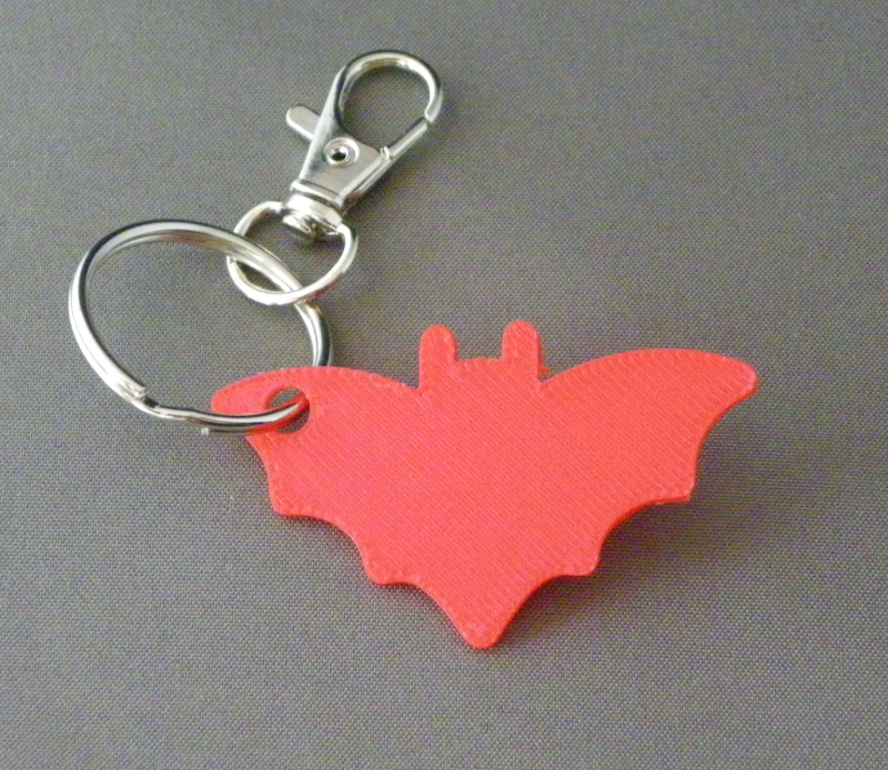 (image for) 3D Prints - Vleermuis Sleutelhanger 4 - Rood (Red)
