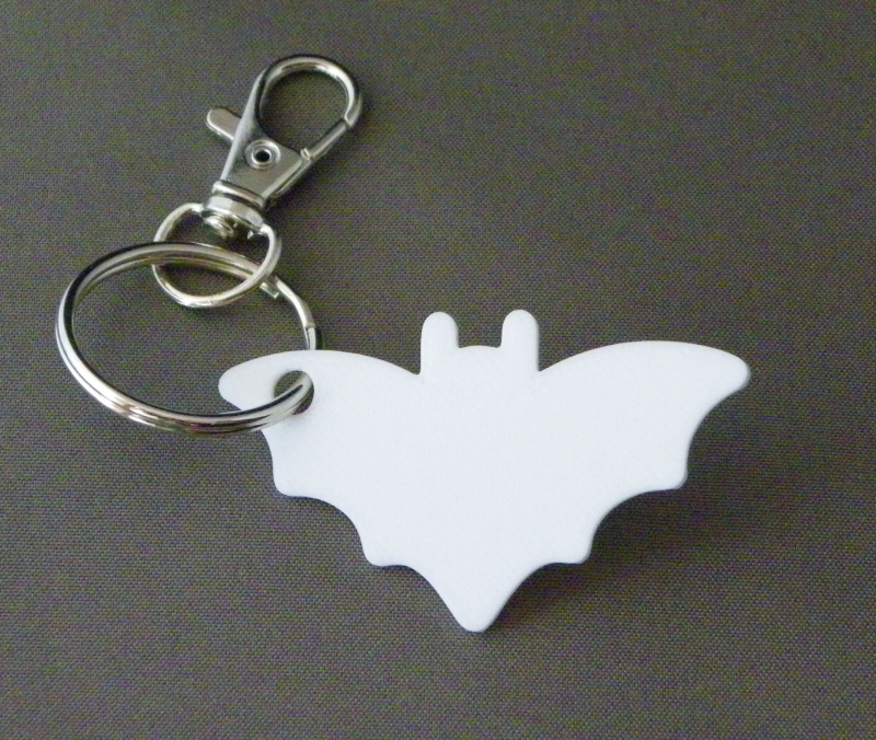 (image for) 3D Prints - Vleermuis Sleutelhanger 4 - Wit (White)