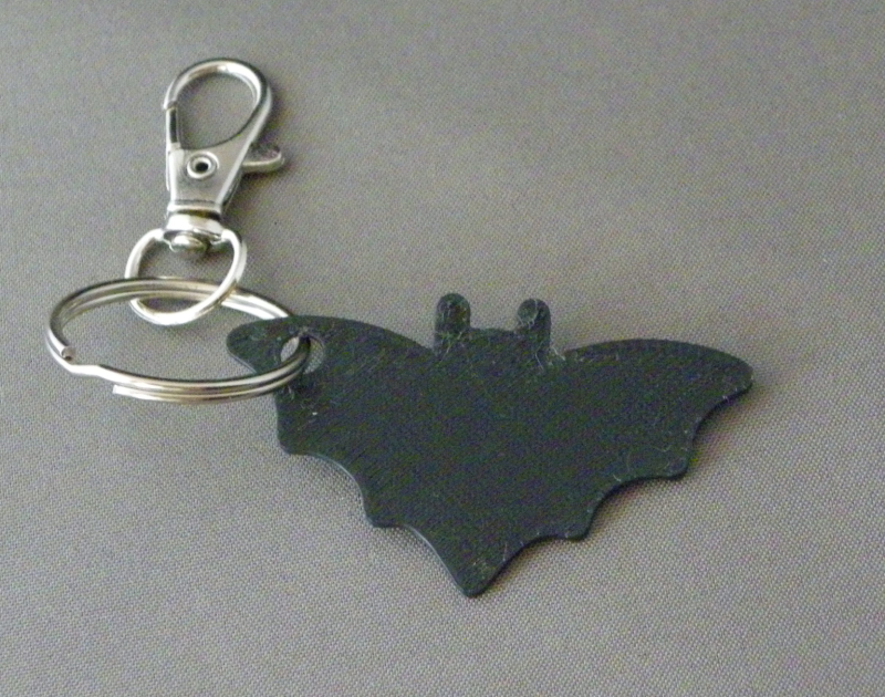 (image for) 3D Prints - Vleermuis Sleutelhanger 4 - Zwart (Black)