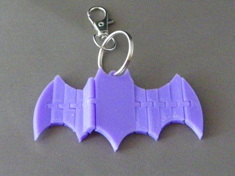 (image for) 3D Prints - Vleermuis Sleutelhanger 5 - Paars (Purple)