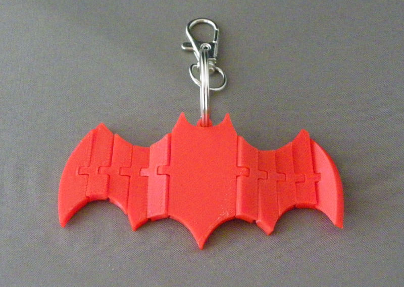 (image for) 3D Prints - Vleermuis Sleutelhanger 5 - Rood (Red)