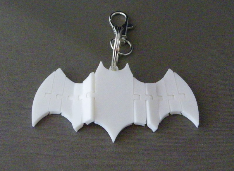 (image for) 3D Prints - Vleermuis Sleutelhanger 5 - Wit (White)